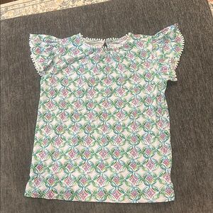 NWT Stella Parker Blouse Geoprint (white pink yellow blue) size small